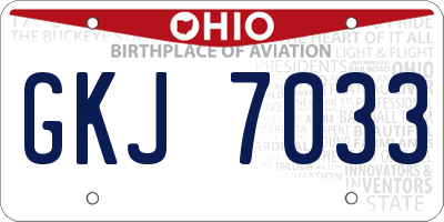 OH license plate GKJ7033