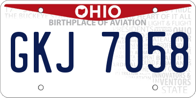 OH license plate GKJ7058