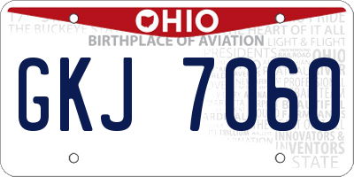 OH license plate GKJ7060