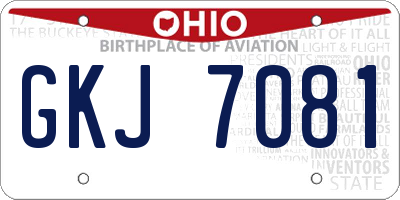 OH license plate GKJ7081