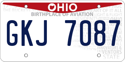 OH license plate GKJ7087