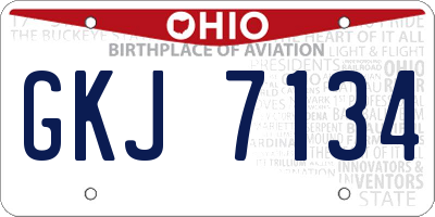 OH license plate GKJ7134