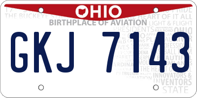 OH license plate GKJ7143