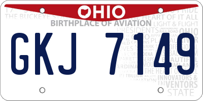 OH license plate GKJ7149