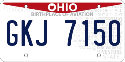 OH license plate GKJ7150