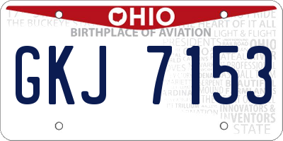 OH license plate GKJ7153