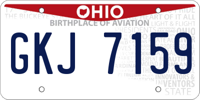 OH license plate GKJ7159