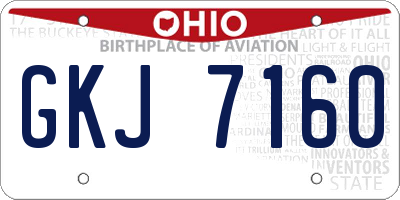 OH license plate GKJ7160