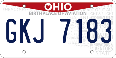 OH license plate GKJ7183