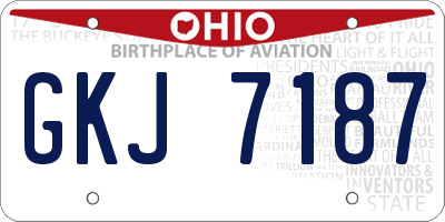 OH license plate GKJ7187