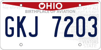 OH license plate GKJ7203