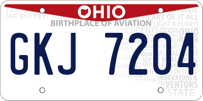 OH license plate GKJ7204