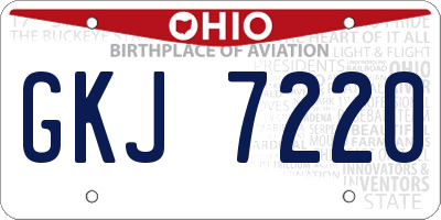 OH license plate GKJ7220