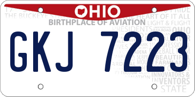 OH license plate GKJ7223