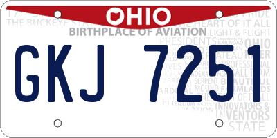 OH license plate GKJ7251