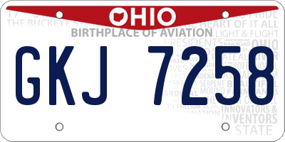 OH license plate GKJ7258