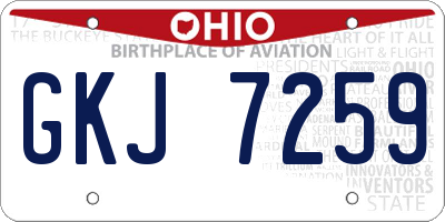 OH license plate GKJ7259