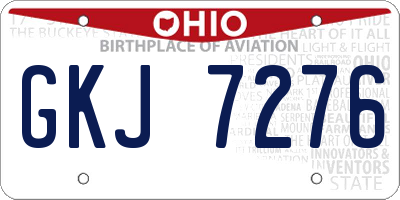 OH license plate GKJ7276