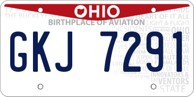 OH license plate GKJ7291
