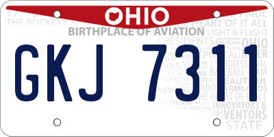 OH license plate GKJ7311