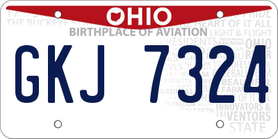 OH license plate GKJ7324