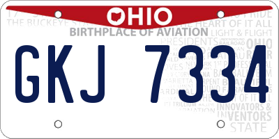 OH license plate GKJ7334