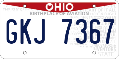 OH license plate GKJ7367