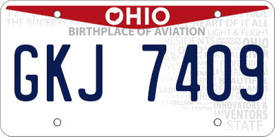 OH license plate GKJ7409