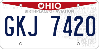 OH license plate GKJ7420