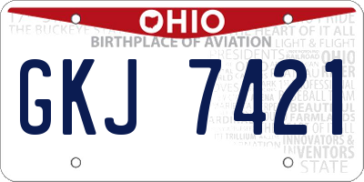OH license plate GKJ7421