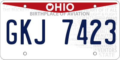 OH license plate GKJ7423