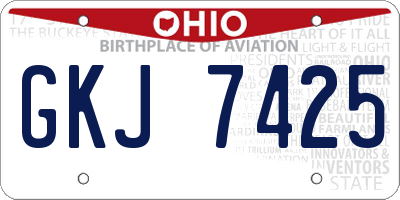 OH license plate GKJ7425