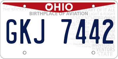 OH license plate GKJ7442