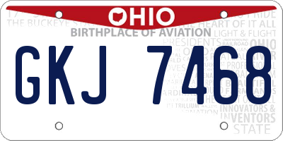 OH license plate GKJ7468
