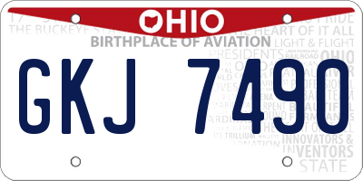 OH license plate GKJ7490