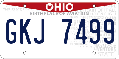 OH license plate GKJ7499