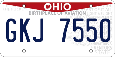 OH license plate GKJ7550