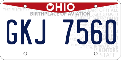 OH license plate GKJ7560