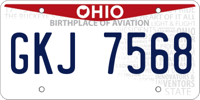 OH license plate GKJ7568