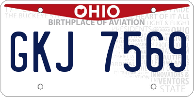 OH license plate GKJ7569