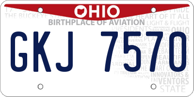 OH license plate GKJ7570