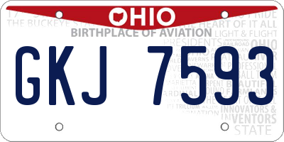 OH license plate GKJ7593