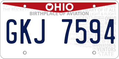 OH license plate GKJ7594