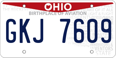OH license plate GKJ7609