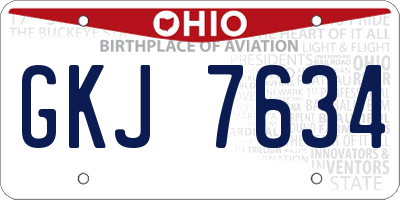 OH license plate GKJ7634