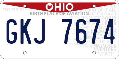 OH license plate GKJ7674