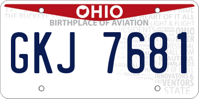 OH license plate GKJ7681