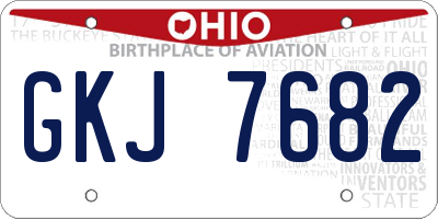 OH license plate GKJ7682