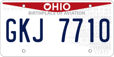OH license plate GKJ7710