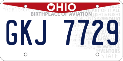 OH license plate GKJ7729